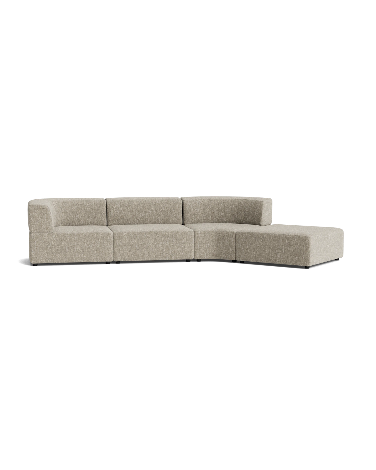 Stretch Open Angled Sofa - Fleck Smoke