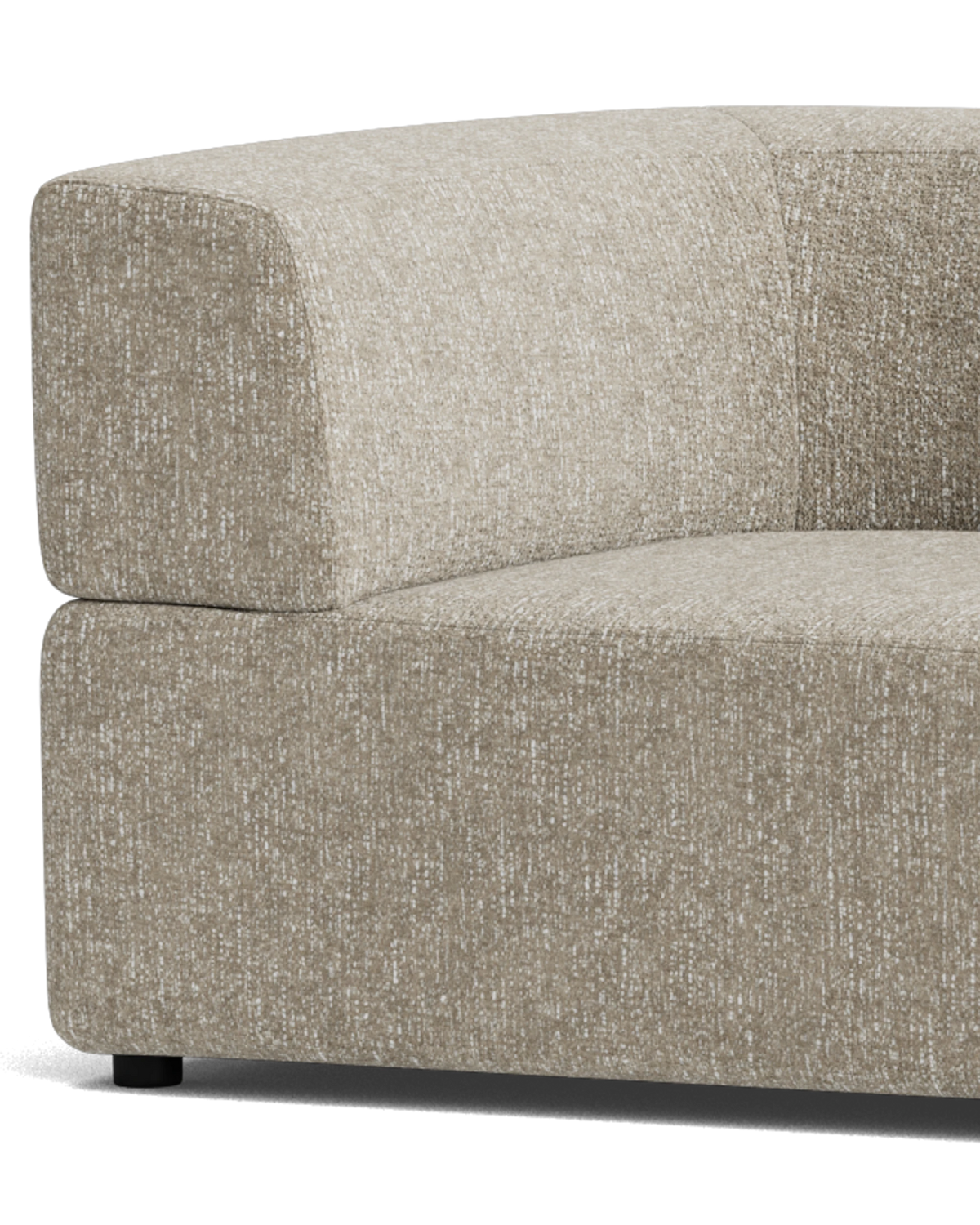 Stretch Open Angled Sofa - Fleck Smoke
