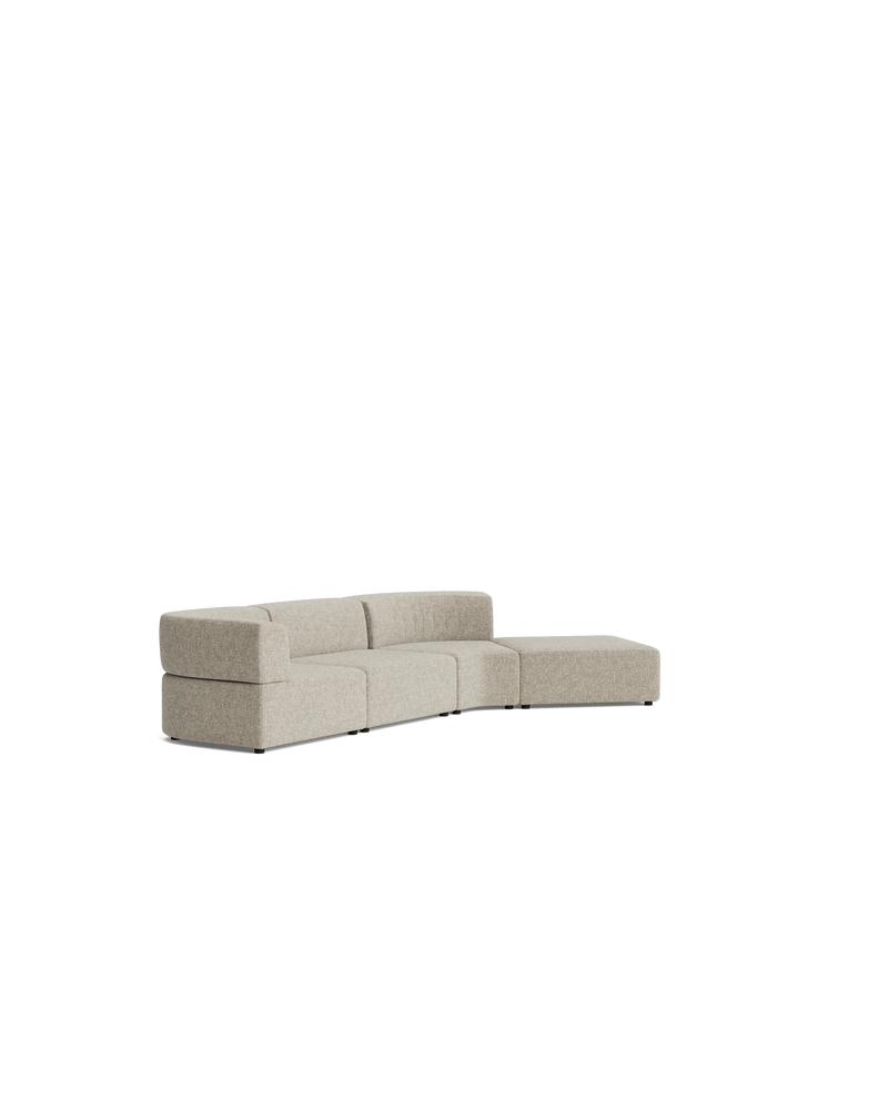 Stretch Open Angled Sofa - Fleck Smoke
