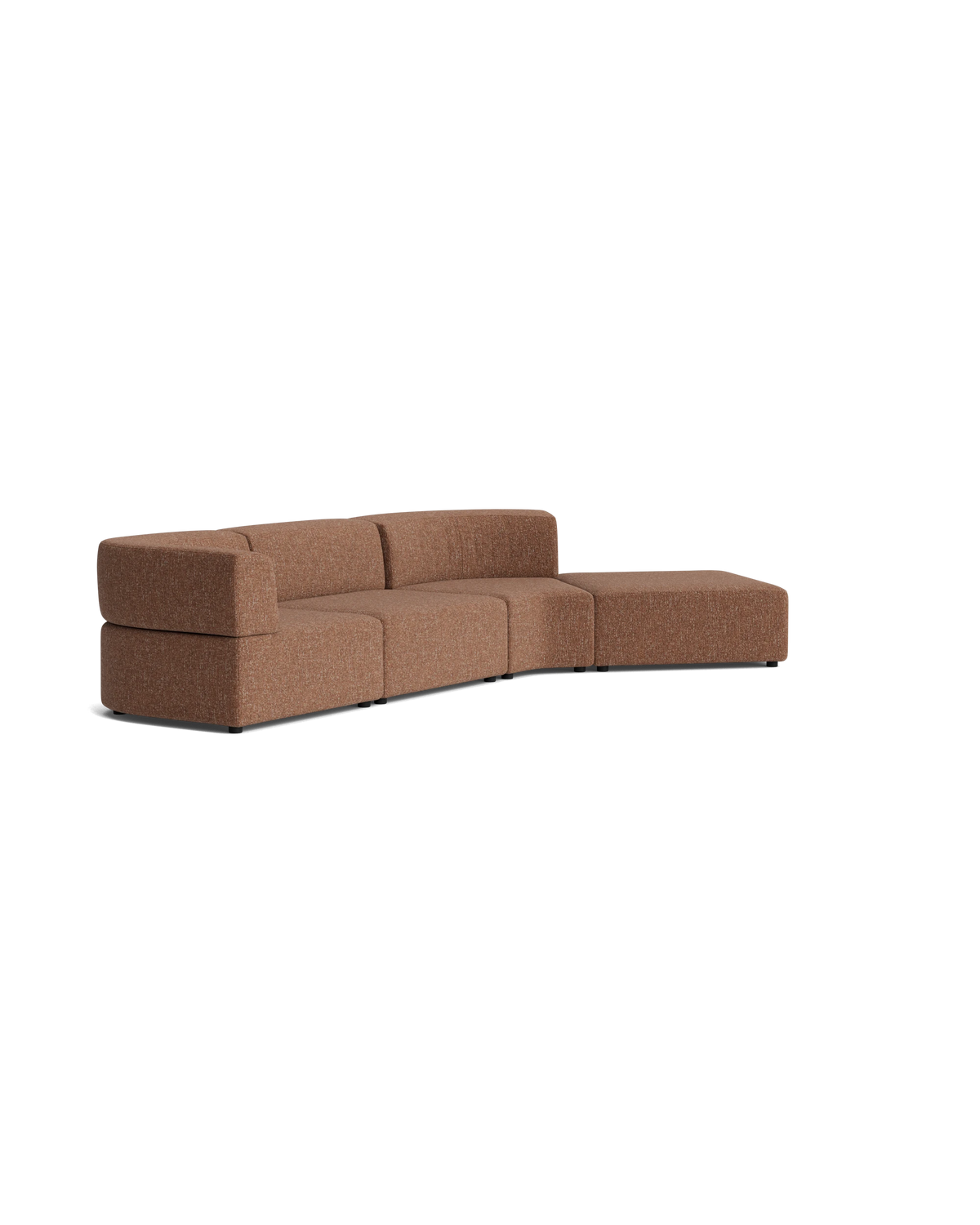 Stretch Open Angled Sofa - Fleck Rust