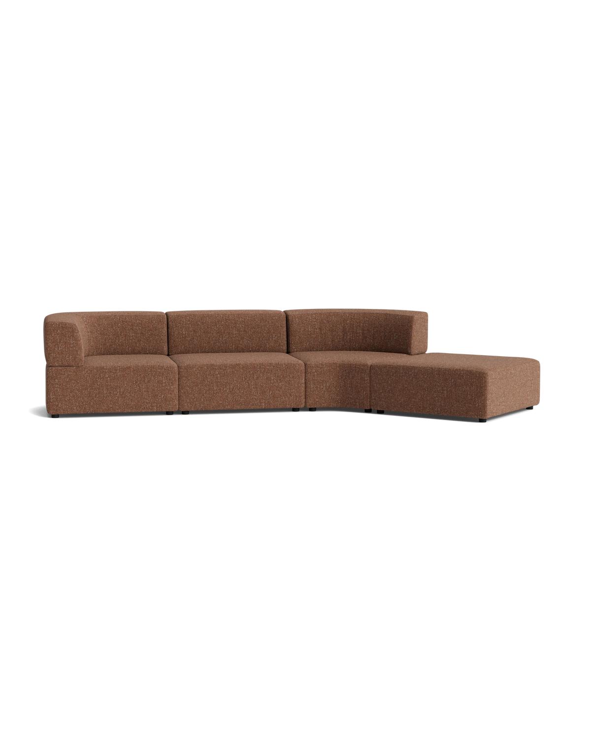Stretch Open Angled Sofa - Fleck Rust