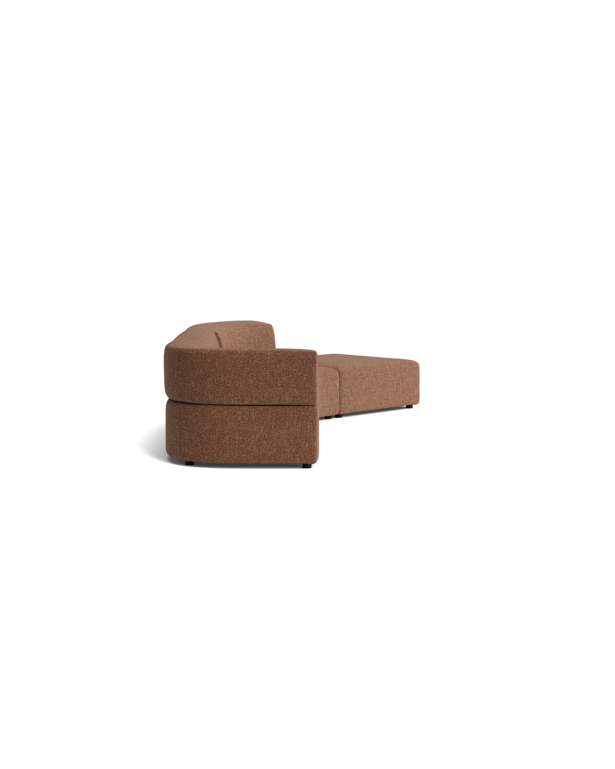 Stretch Open Angled Sofa - Fleck Rust