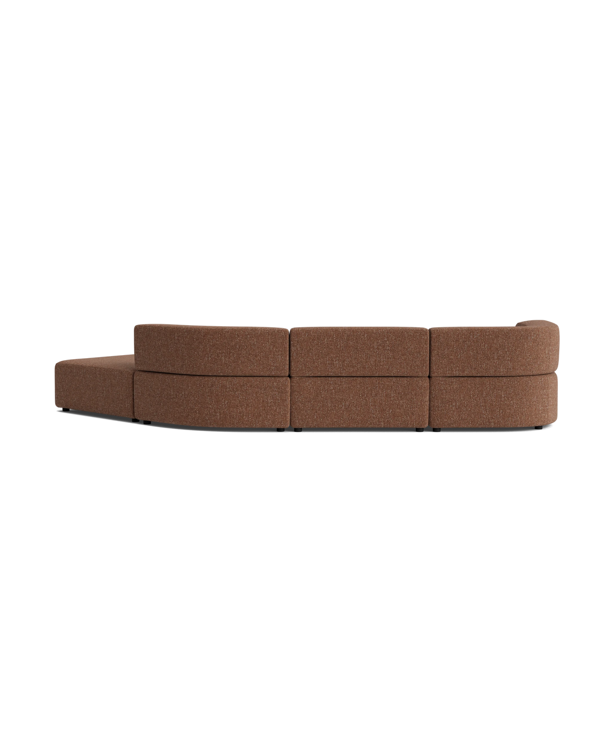 Stretch Open Angled Sofa - Fleck Rust