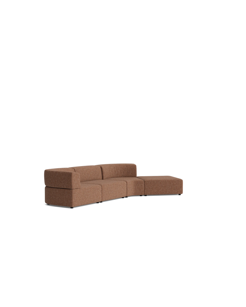Stretch Open Angled Sofa - Fleck Rust
