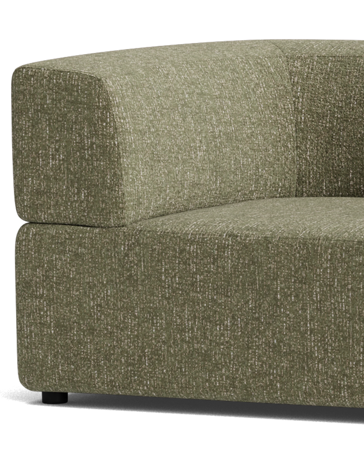 Stretch Open Angled Sofa - Fleck Olive