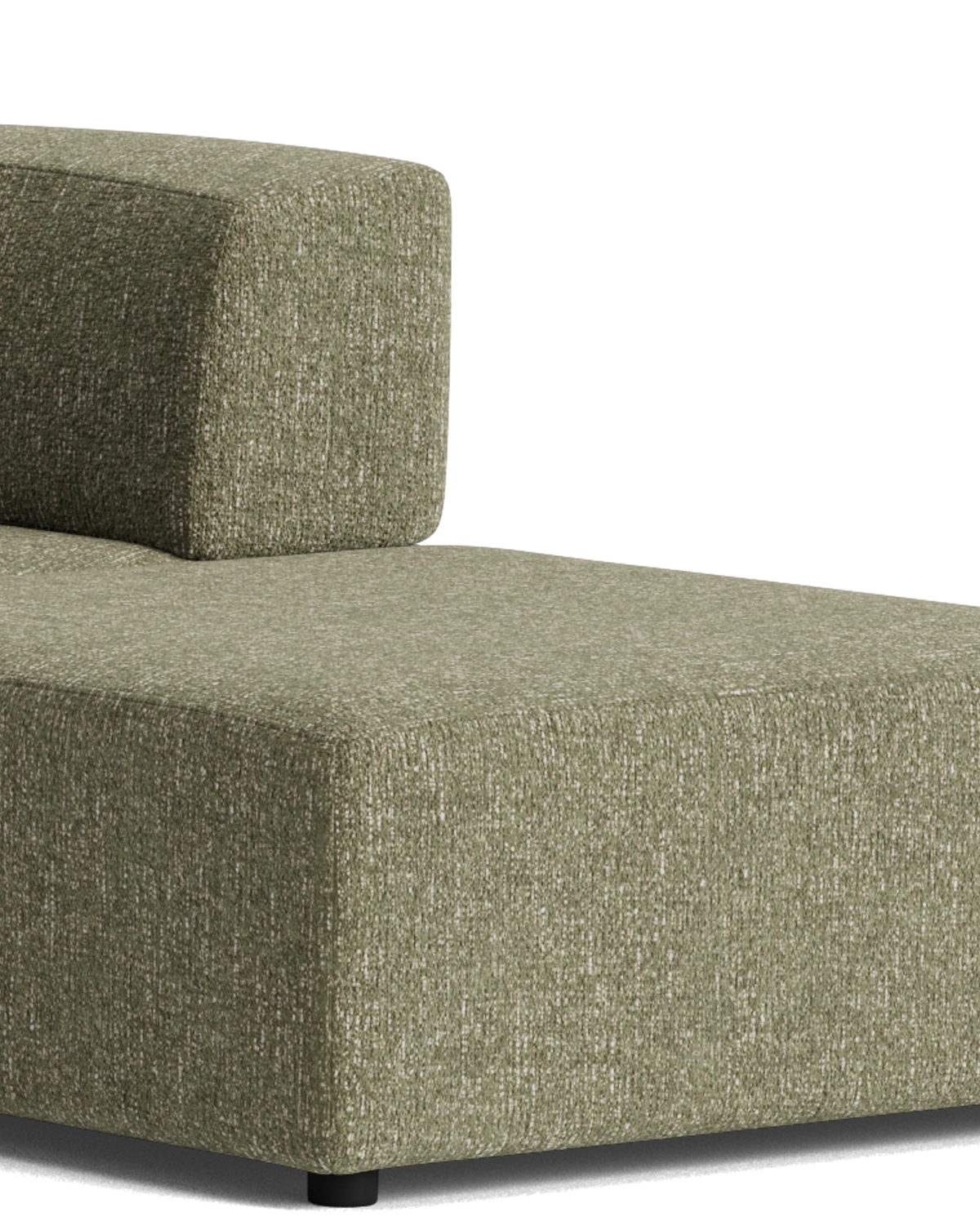 Stretch Open Angled Sofa - Fleck Olive
