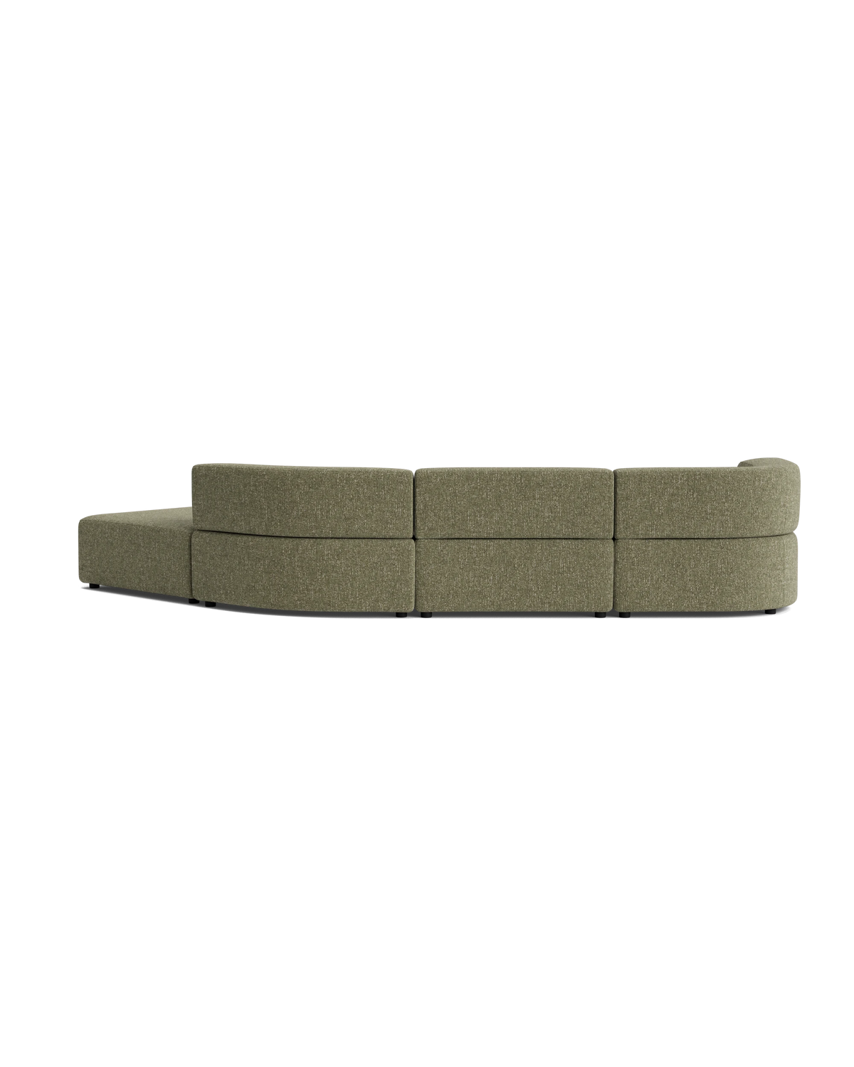 Stretch Open Angled Sofa - Fleck Olive