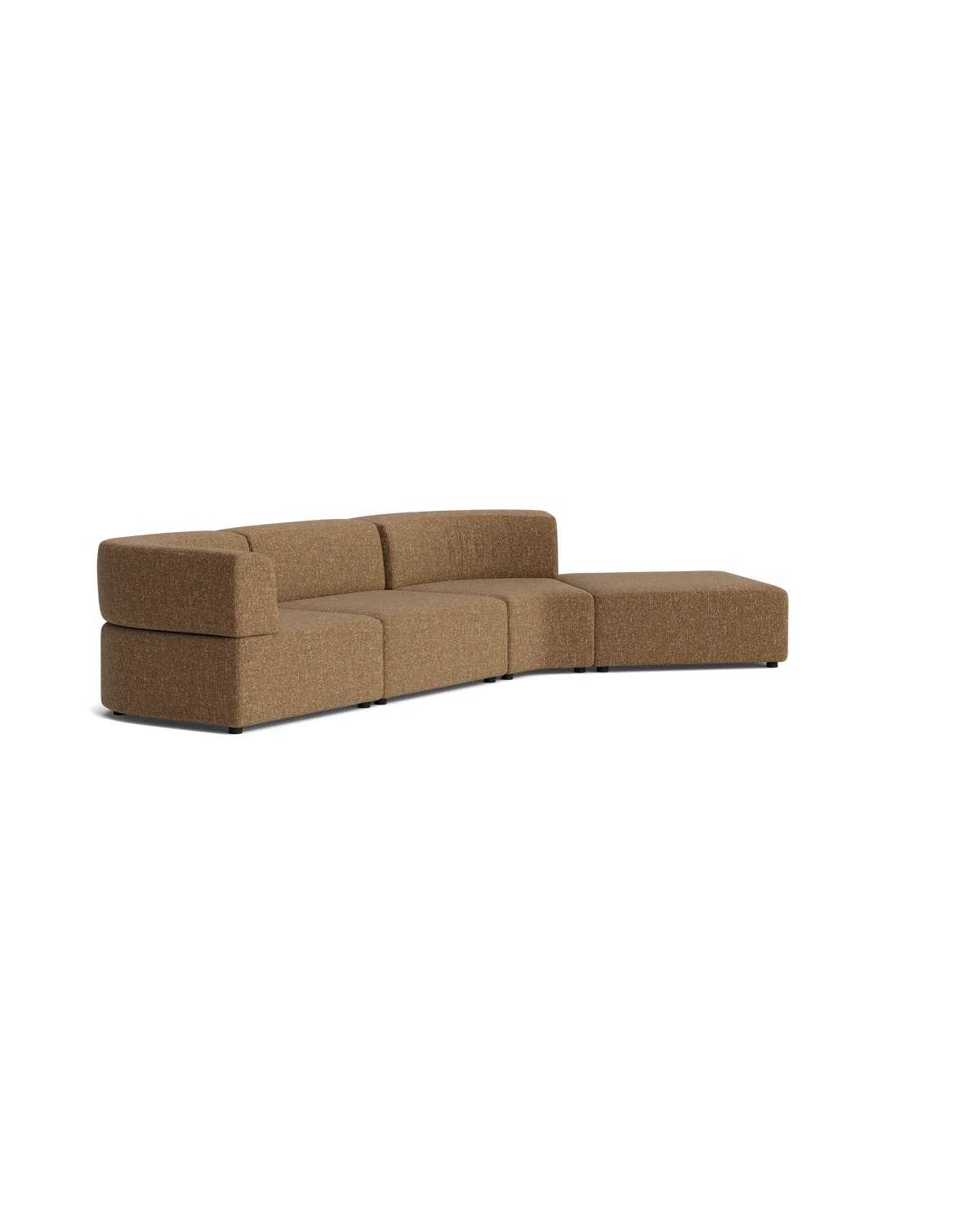 Stretch Open Angled Sofa - Fleck Ginger