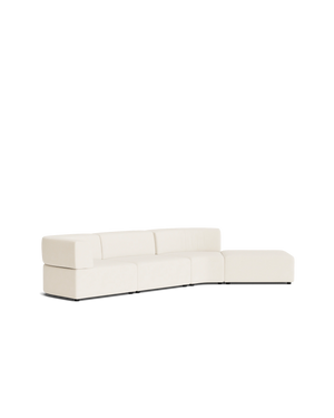 Stretch Open Angled Sofa - Fossil Vanilla