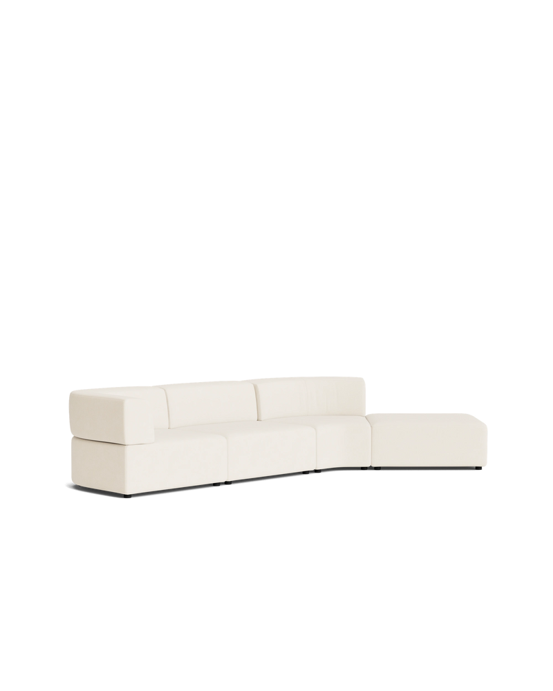 Stretch Open Angled Sofa - Fossil Vanilla