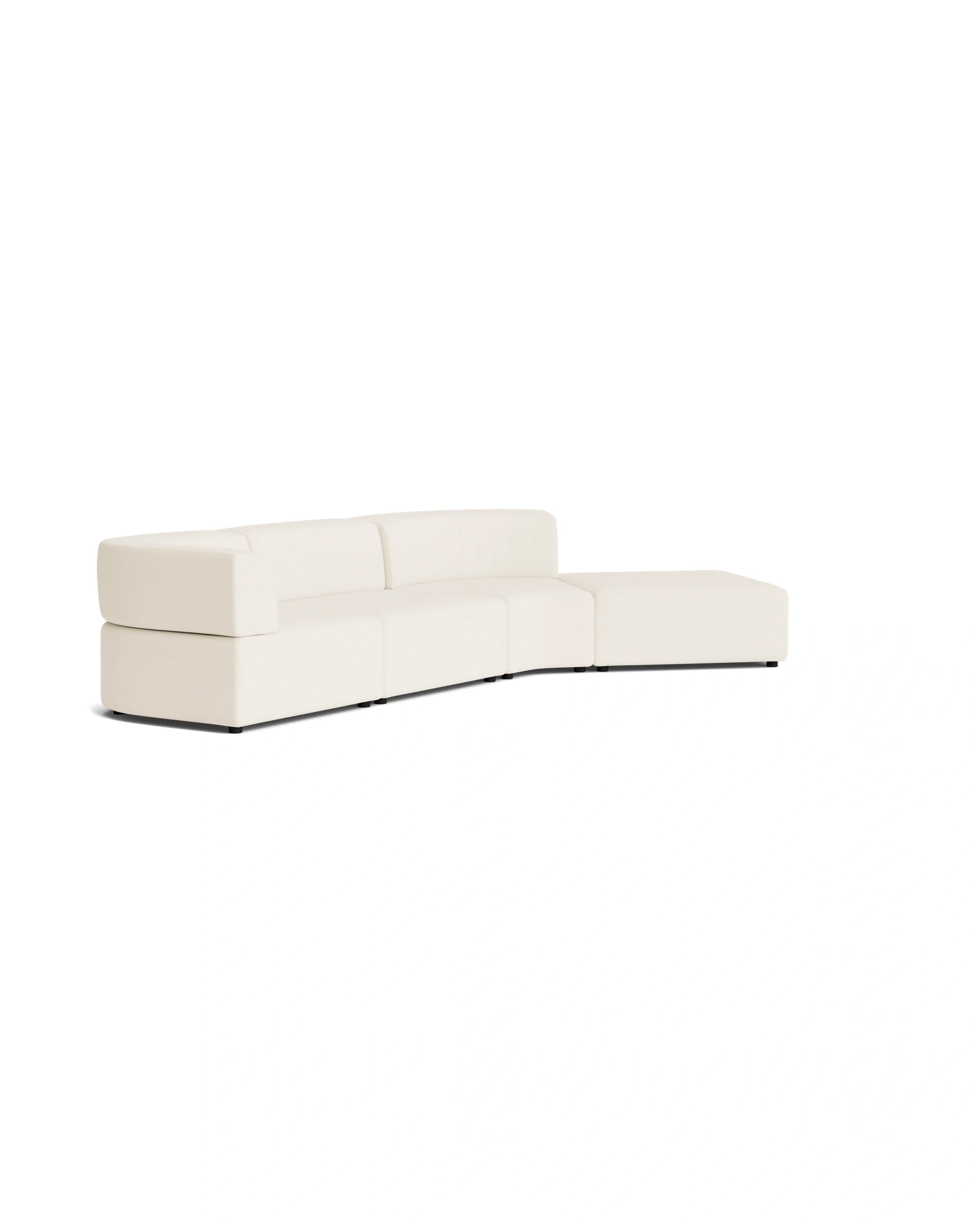 Stretch Open Angled Sofa - Fossil Vanilla