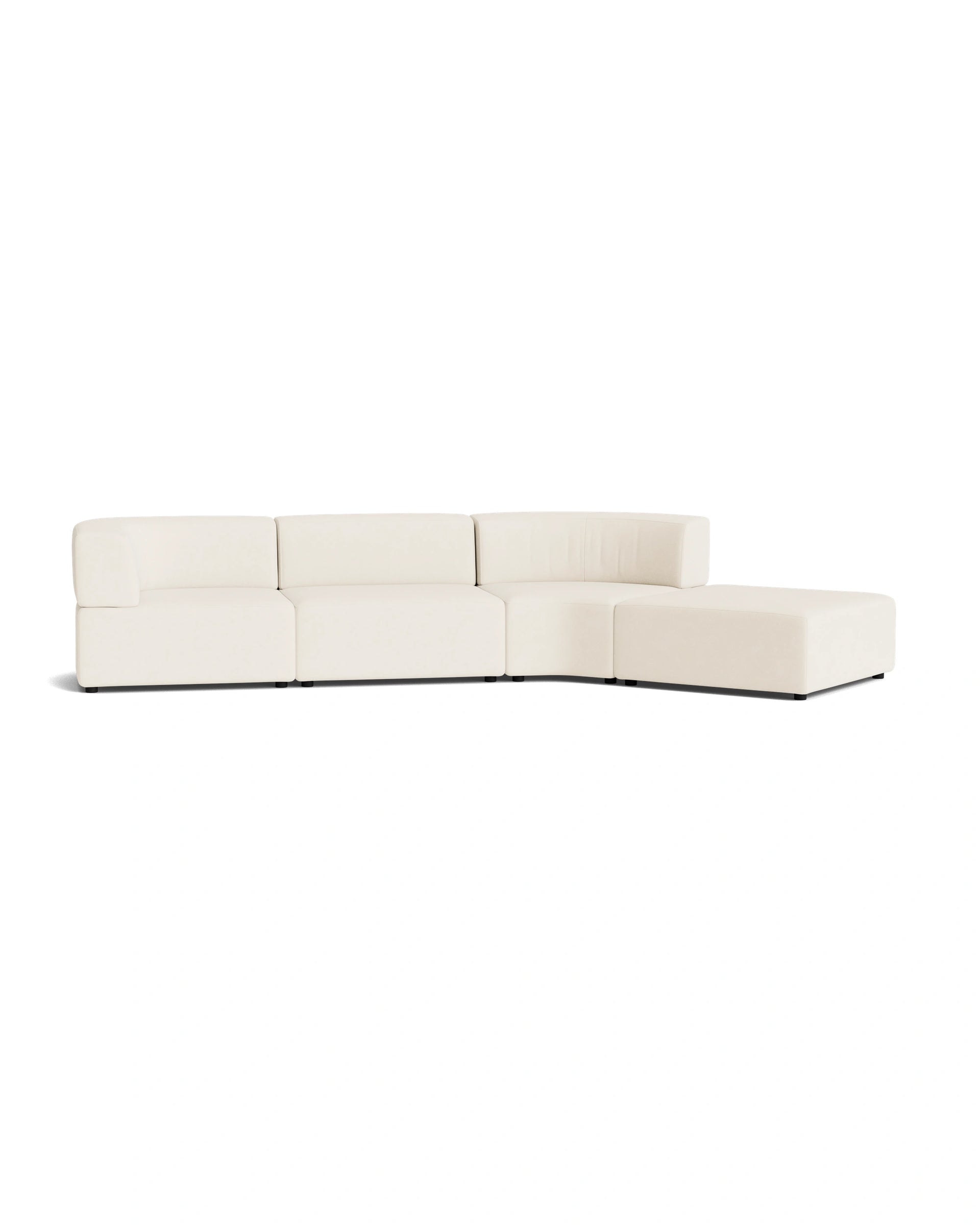 Stretch Open Angled Sofa - Fossil Vanilla