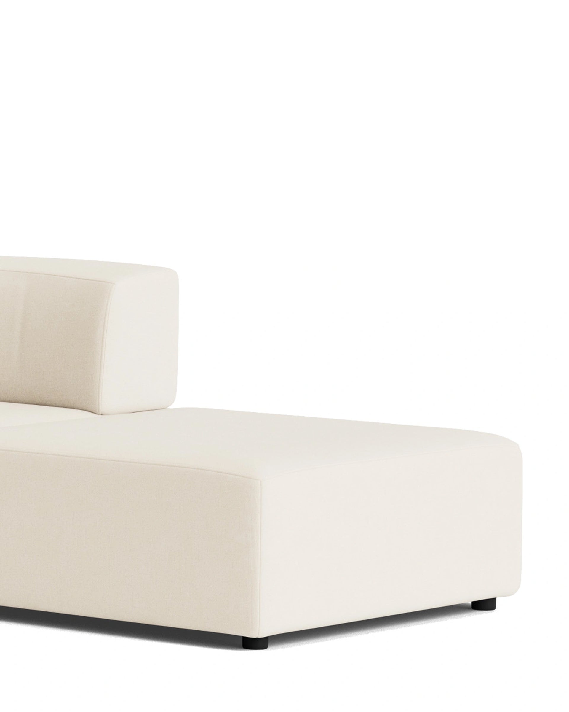 Stretch Open Angled Sofa - Fossil Vanilla