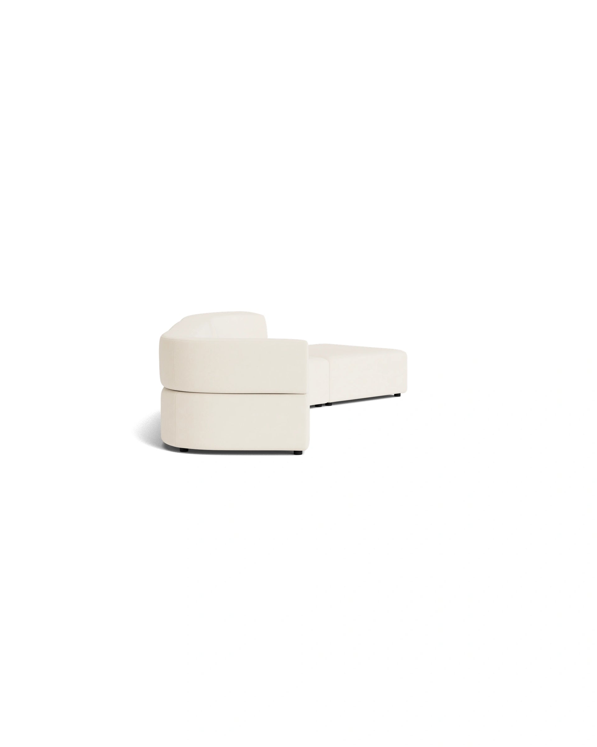Stretch Open Angled Sofa - Fossil Vanilla