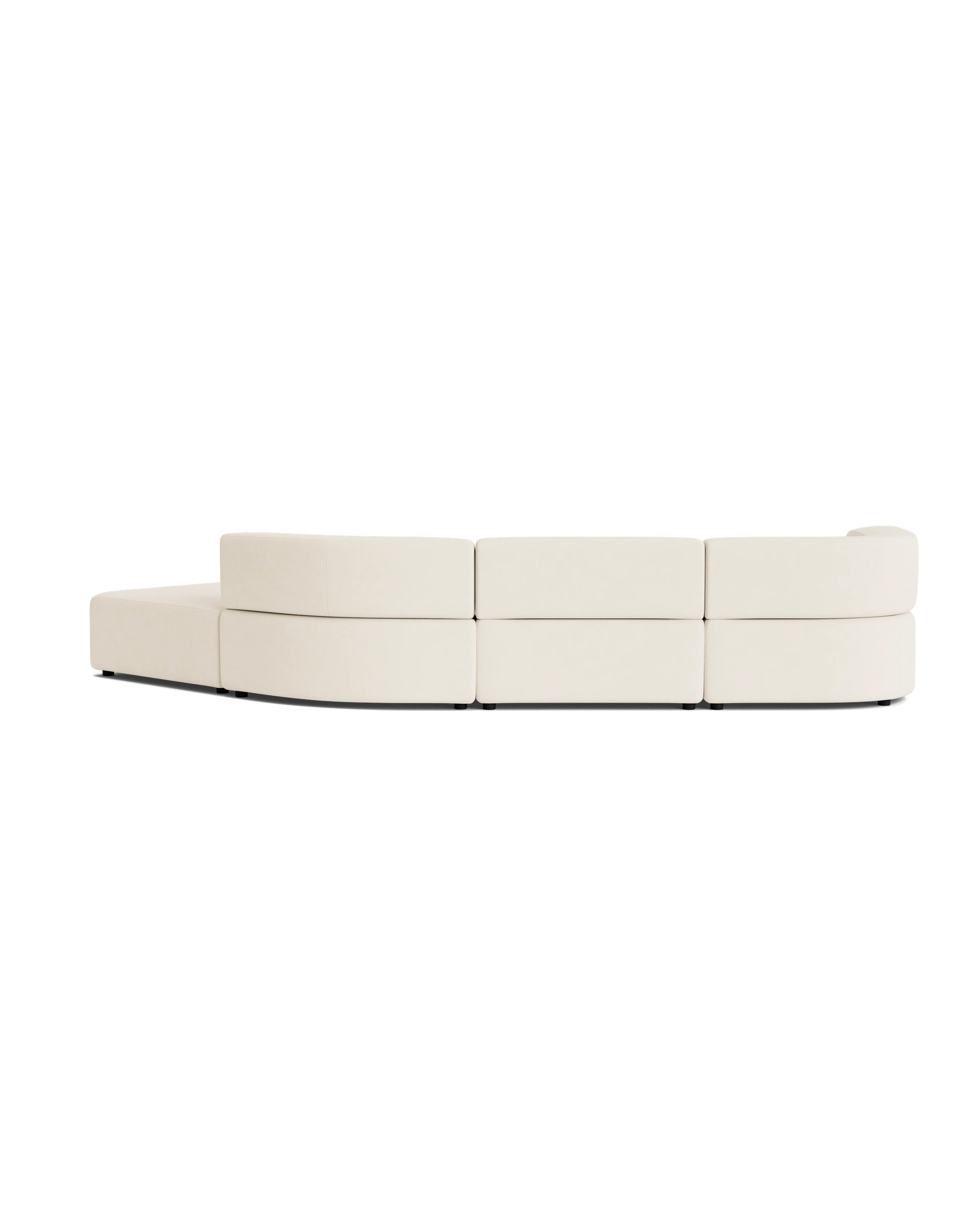 Stretch Open Angled Sofa - Fossil Vanilla