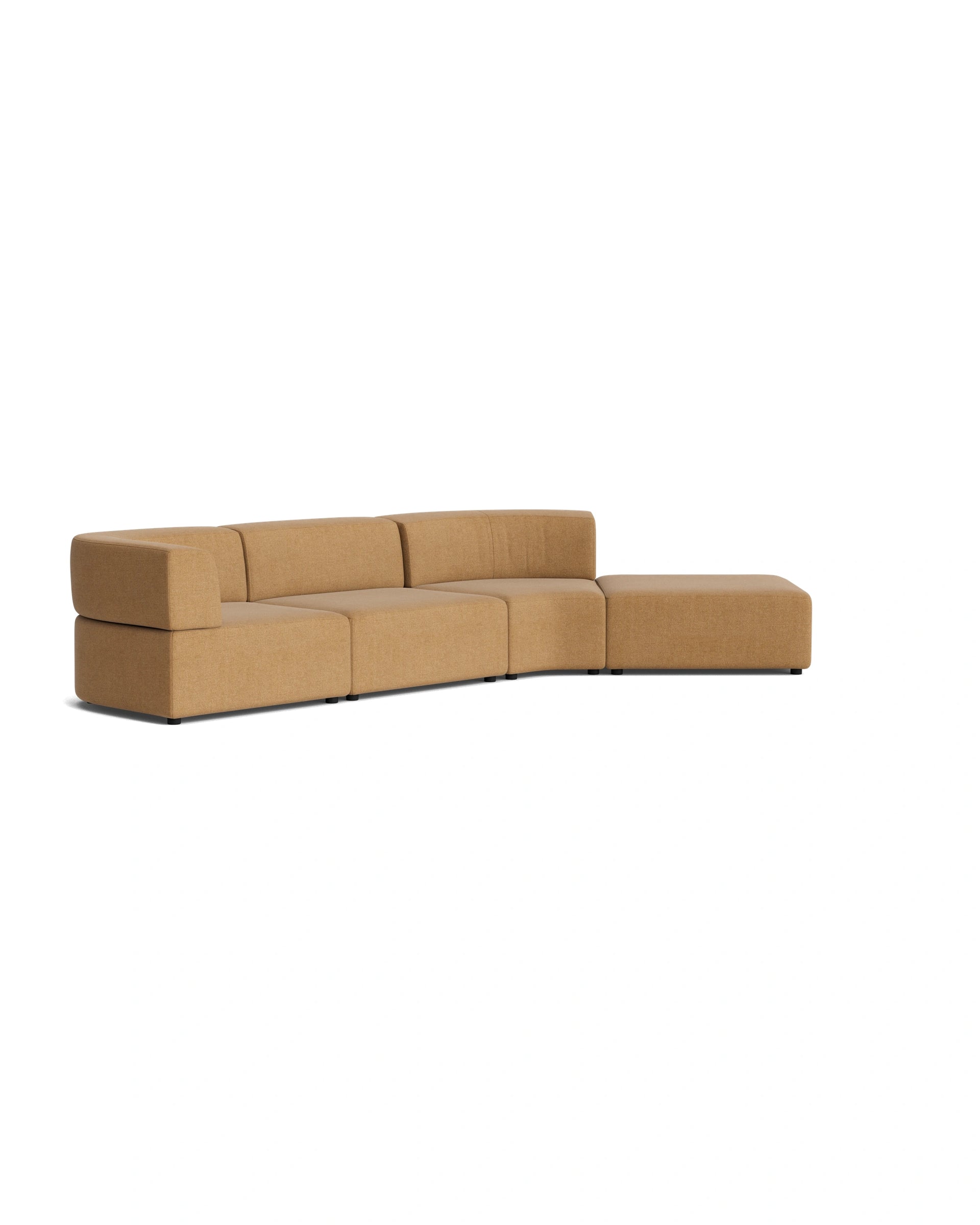 Stretch Open Angled Sofa - Fossil Fawn