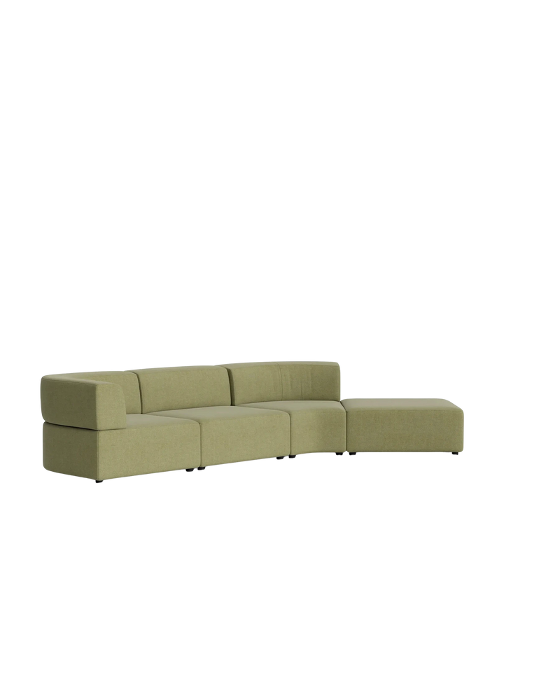 Stretch Open Angled Sofa - Fossil Eucalyptus