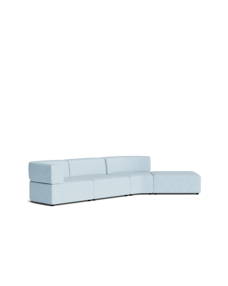 Stretch Open Angled Sofa - Fossil Powder Blue