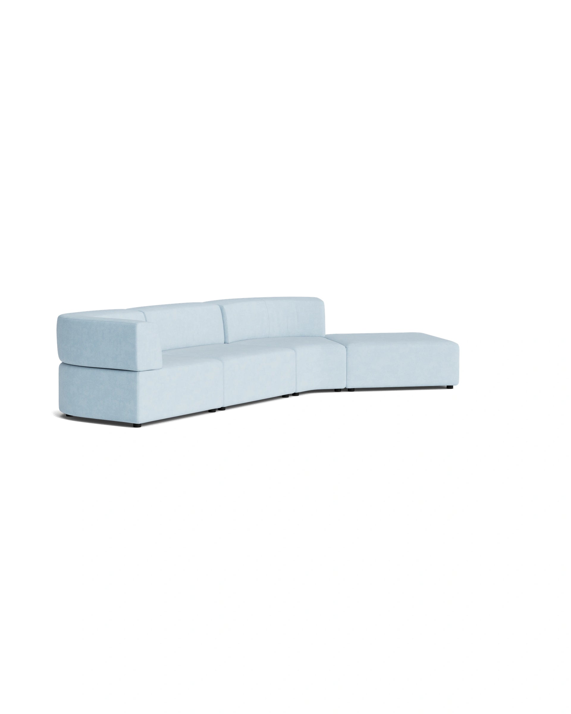 Stretch Open Angled Sofa - Fossil Powder Blue