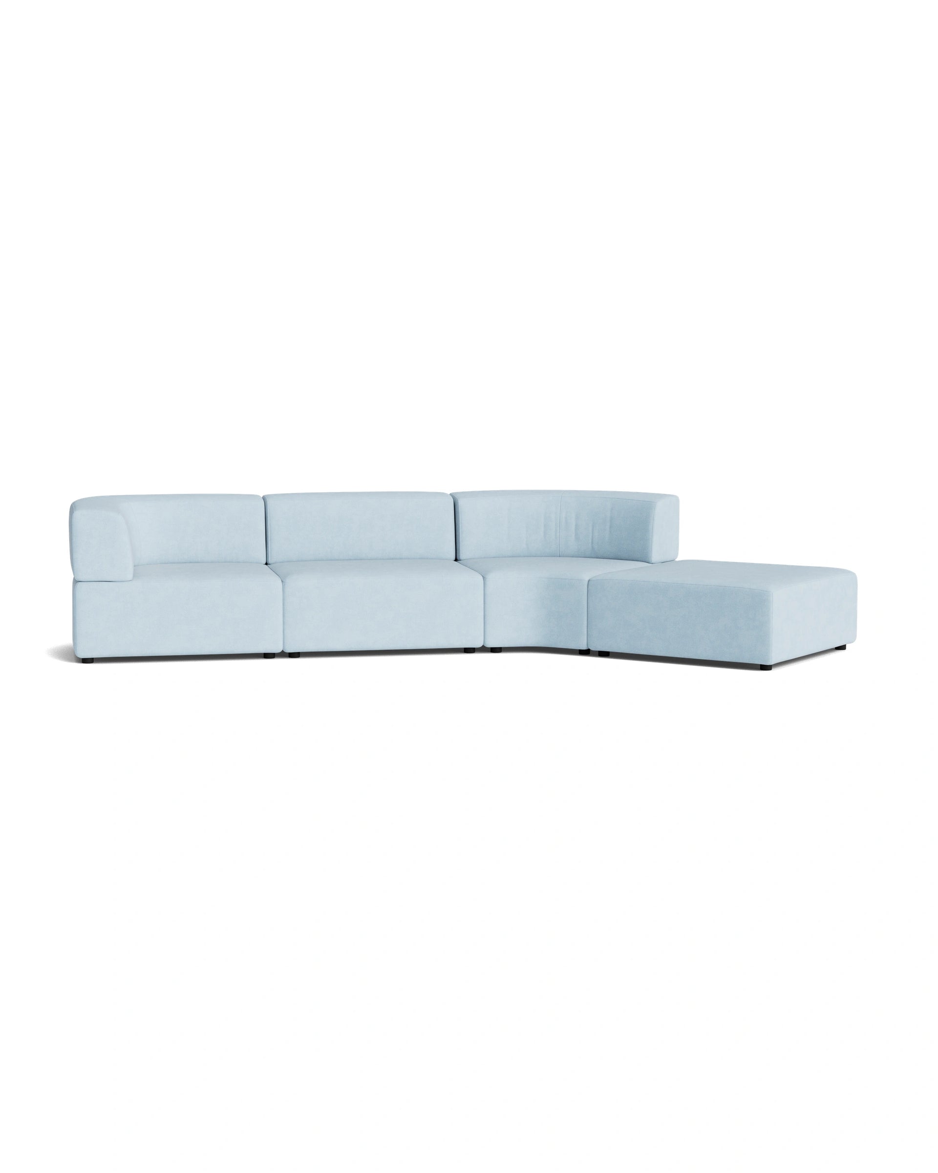 Stretch Open Angled Sofa - Fossil Powder Blue