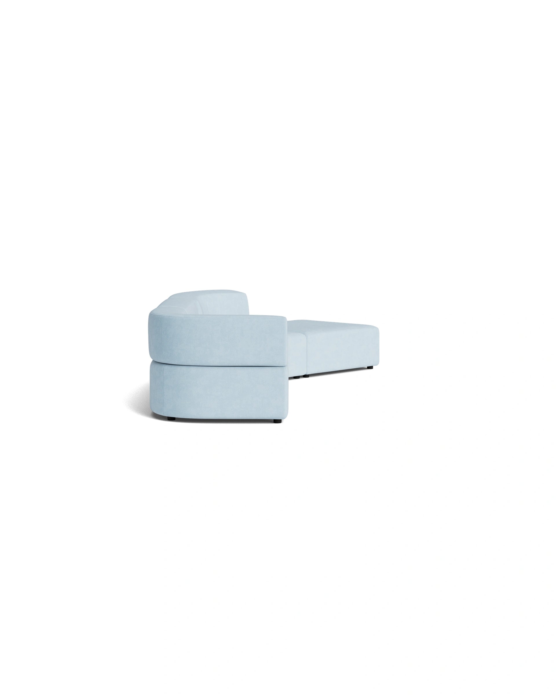 Stretch Open Angled Sofa - Fossil Powder Blue