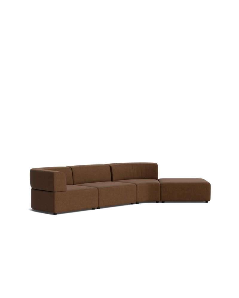 Stretch Open Angled Sofa - Fossil Chocolate