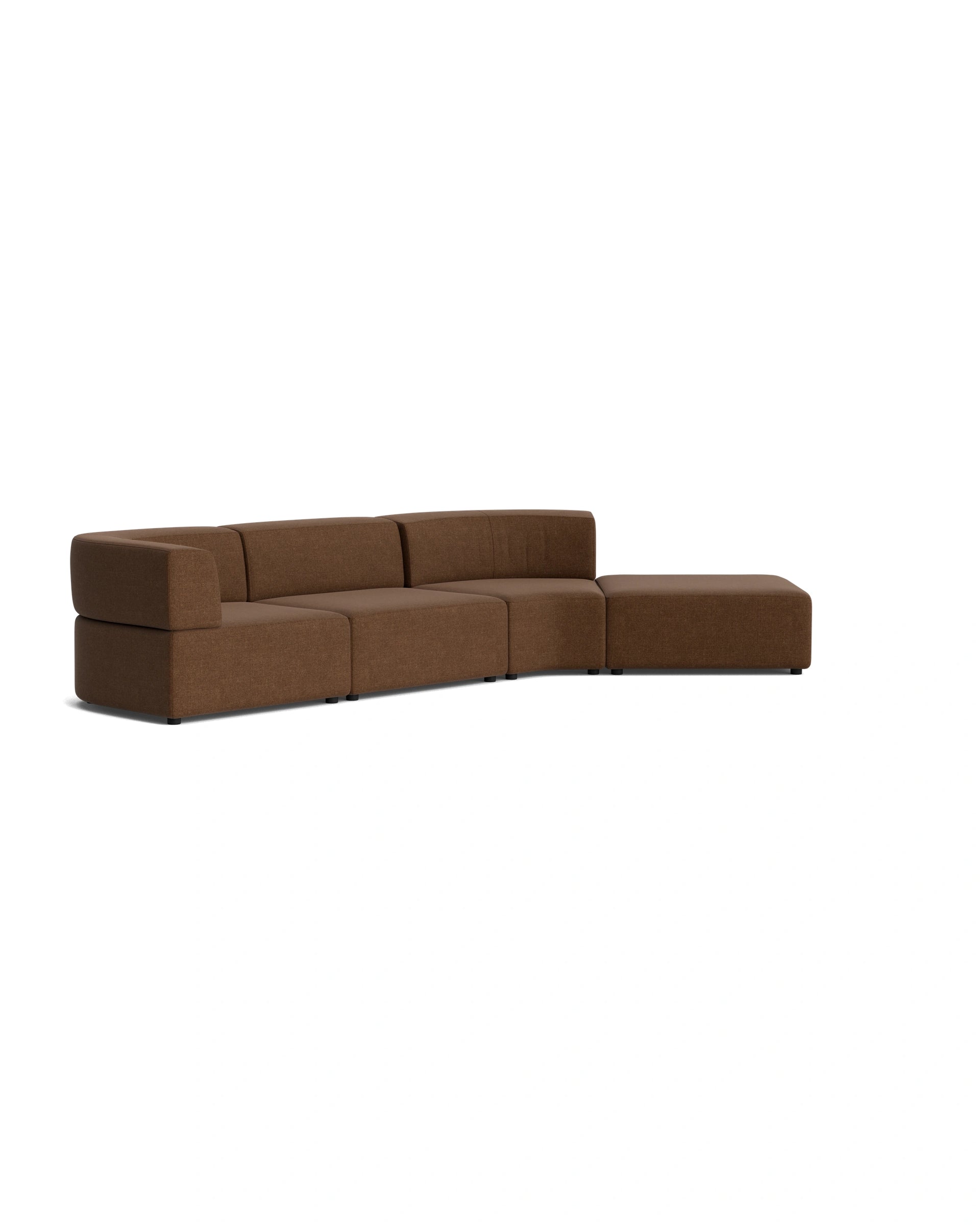 Stretch Open Angled Sofa - Fossil Chocolate