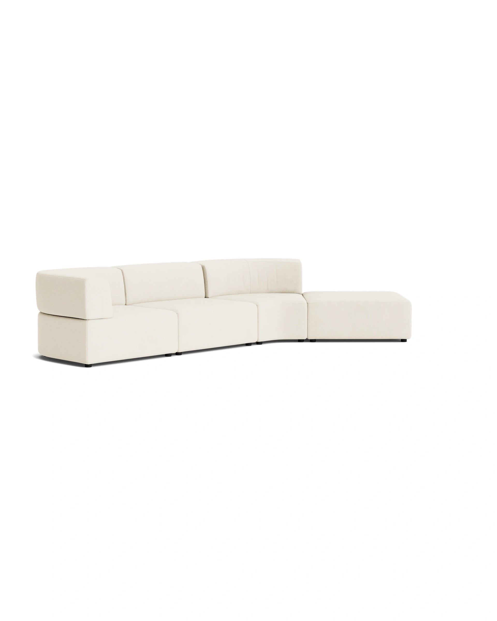 Stretch Open Angled Sofa - Corduroy Off White