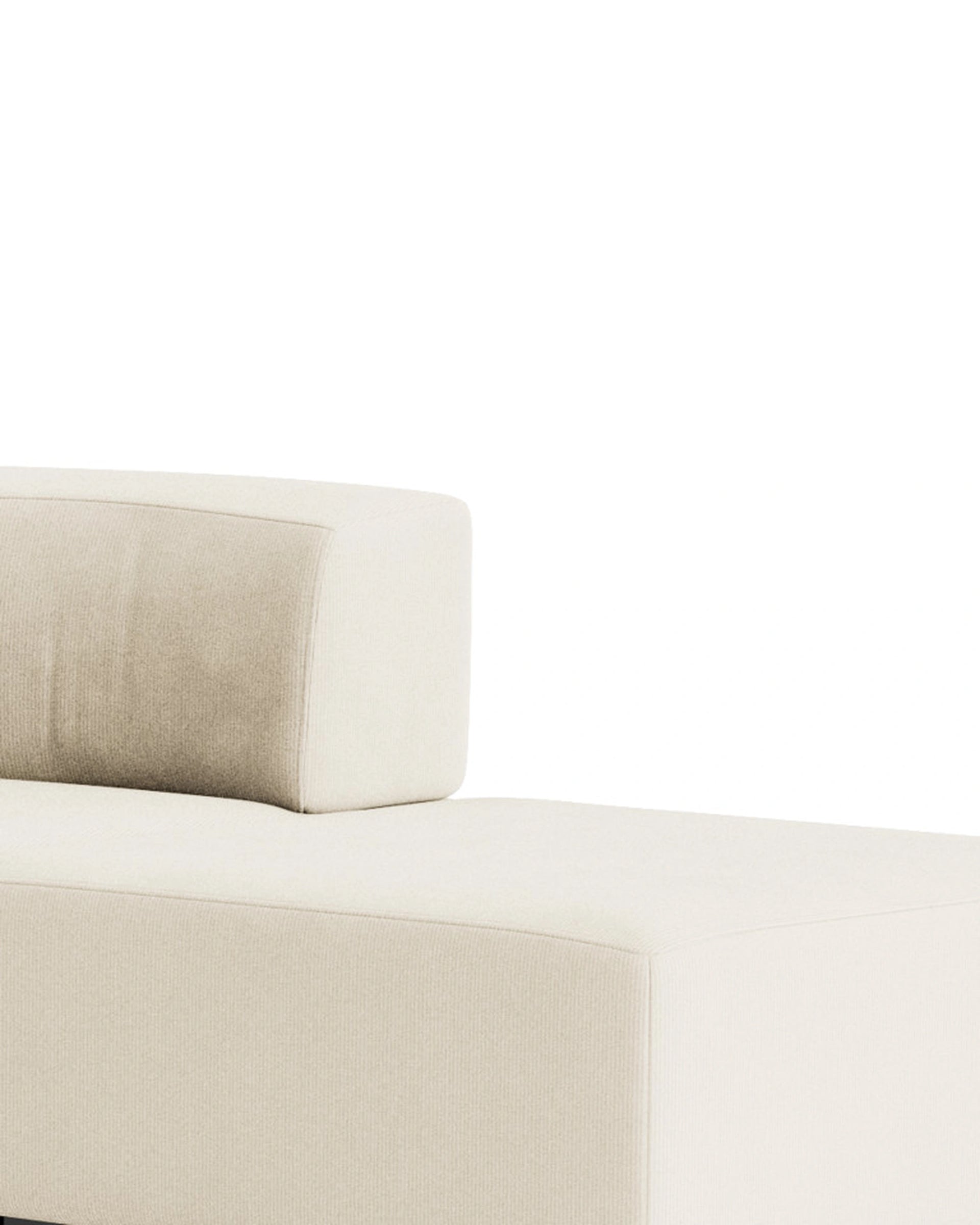 Stretch Open Angled Sofa - Corduroy Off White