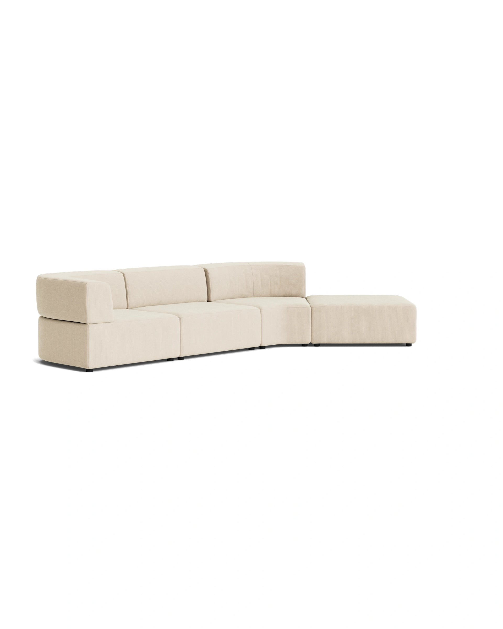 Stretch Open Angled Sofa - Corduroy Mist