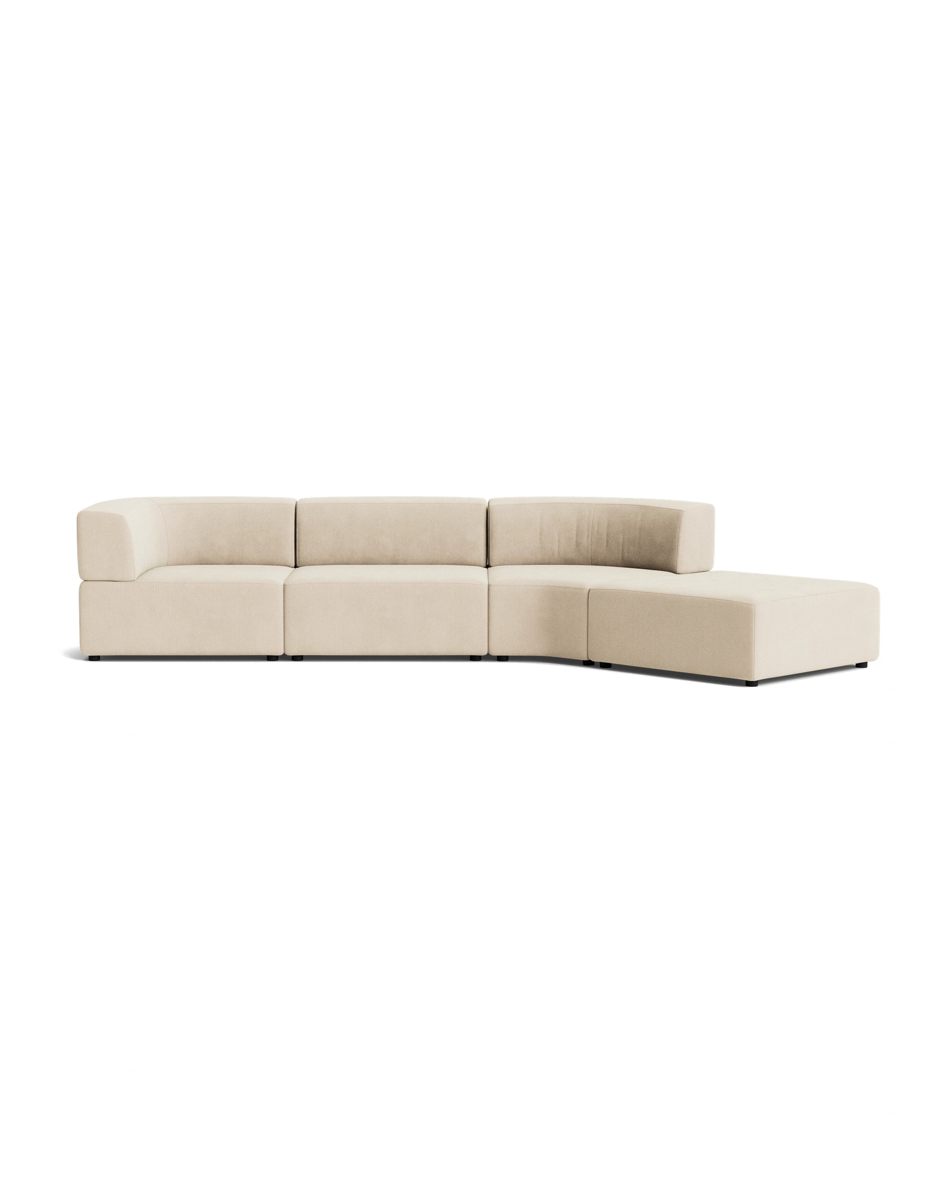 Stretch Open Angled Sofa - Corduroy Mist