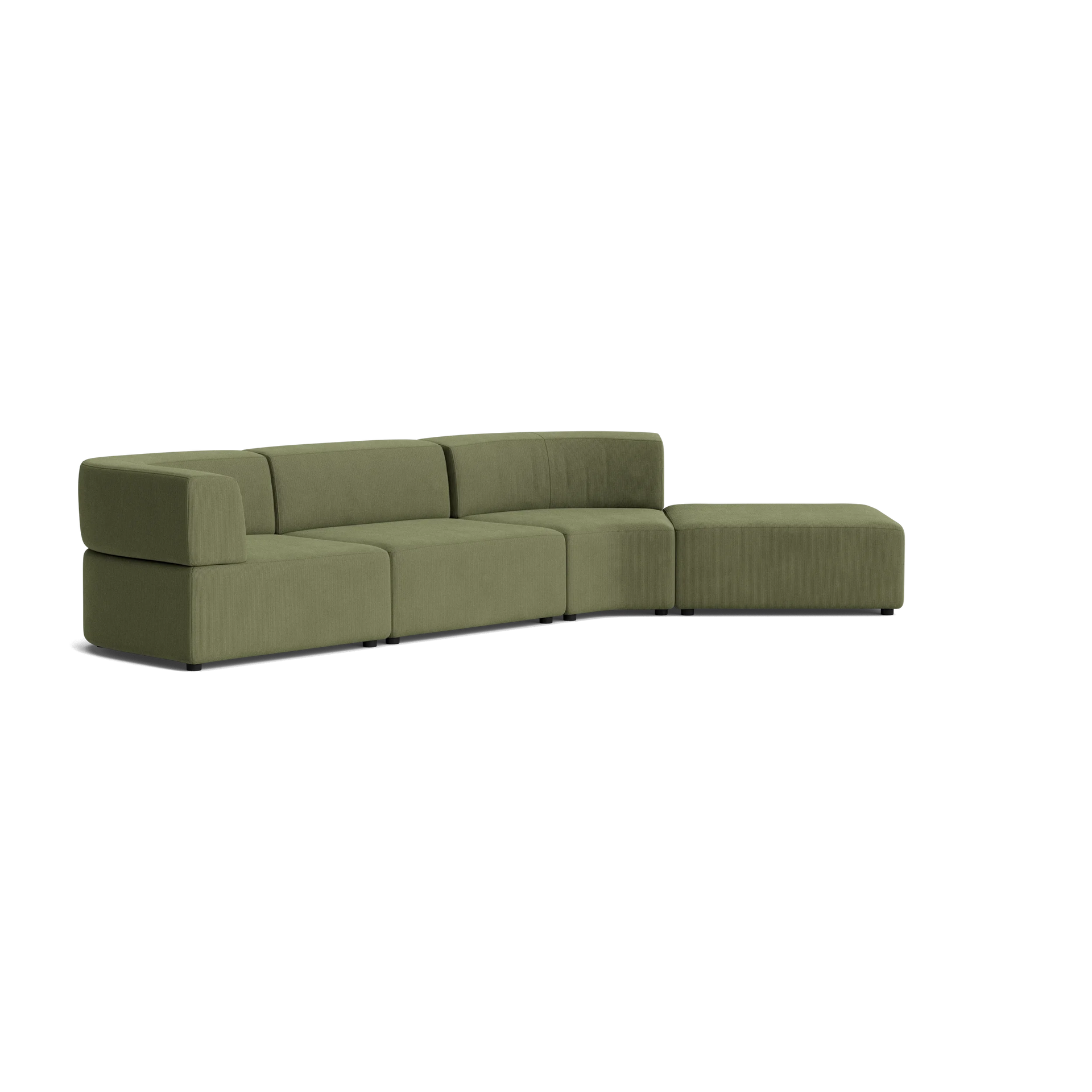 Stretch Open Angled Sofa - Corduroy Forest