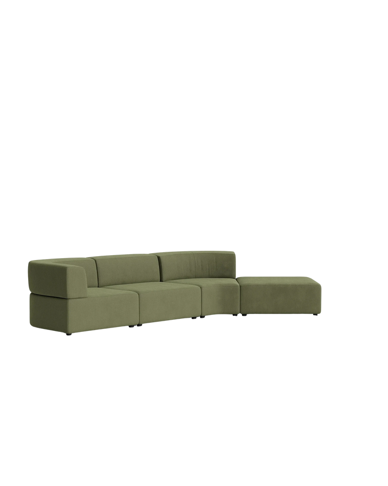 Stretch Open Angled Sofa - Corduroy Forest
