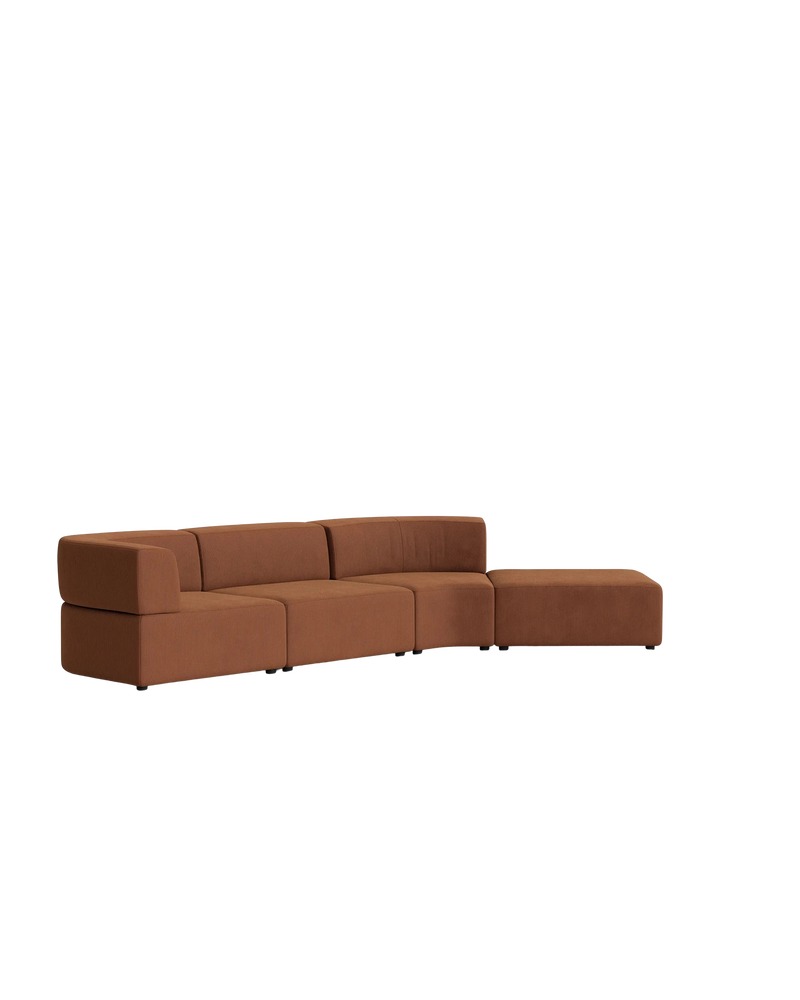 Stretch Open Angled Sofa - Corduroy Cocoa