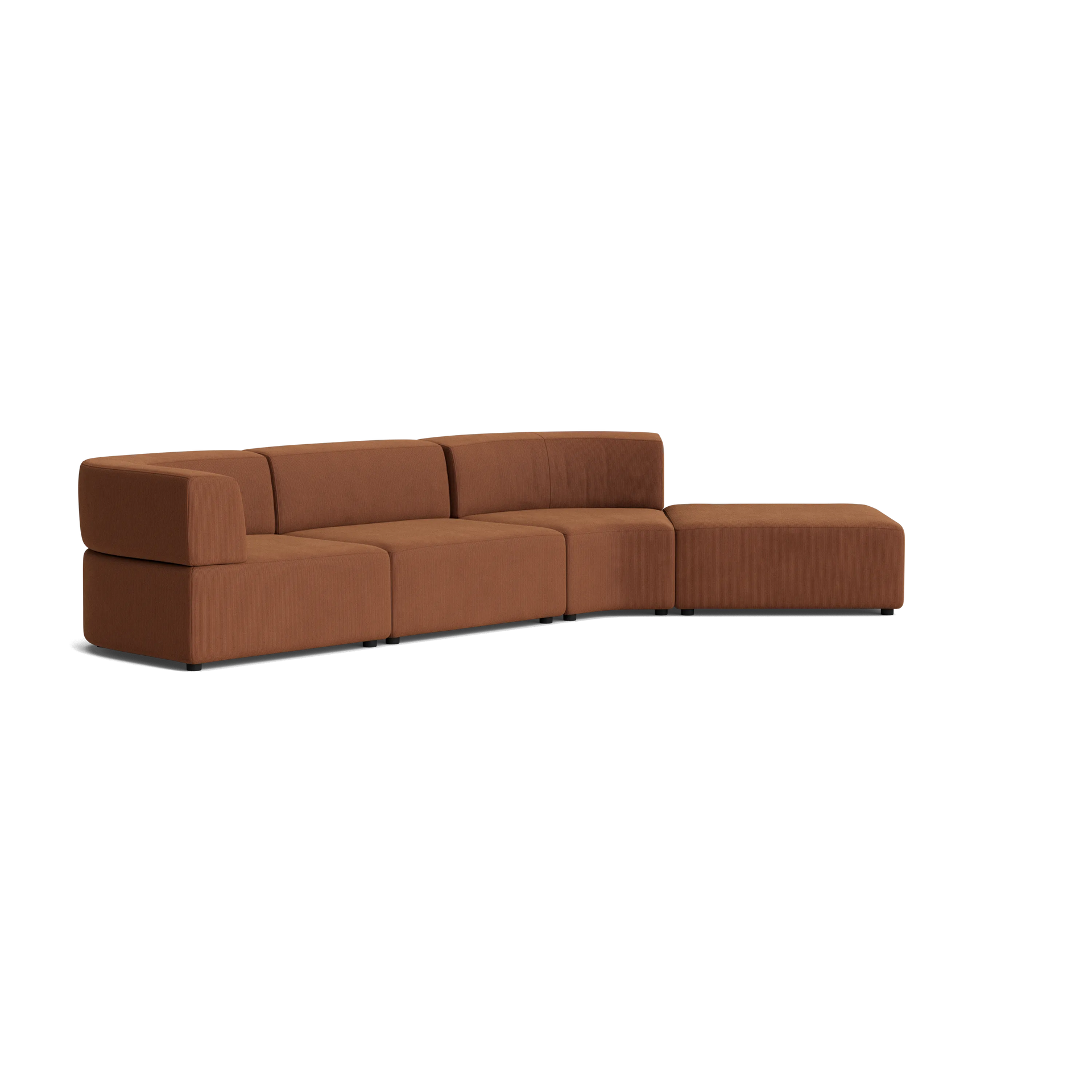 Stretch Open Angled Sofa - Corduroy Cocoa