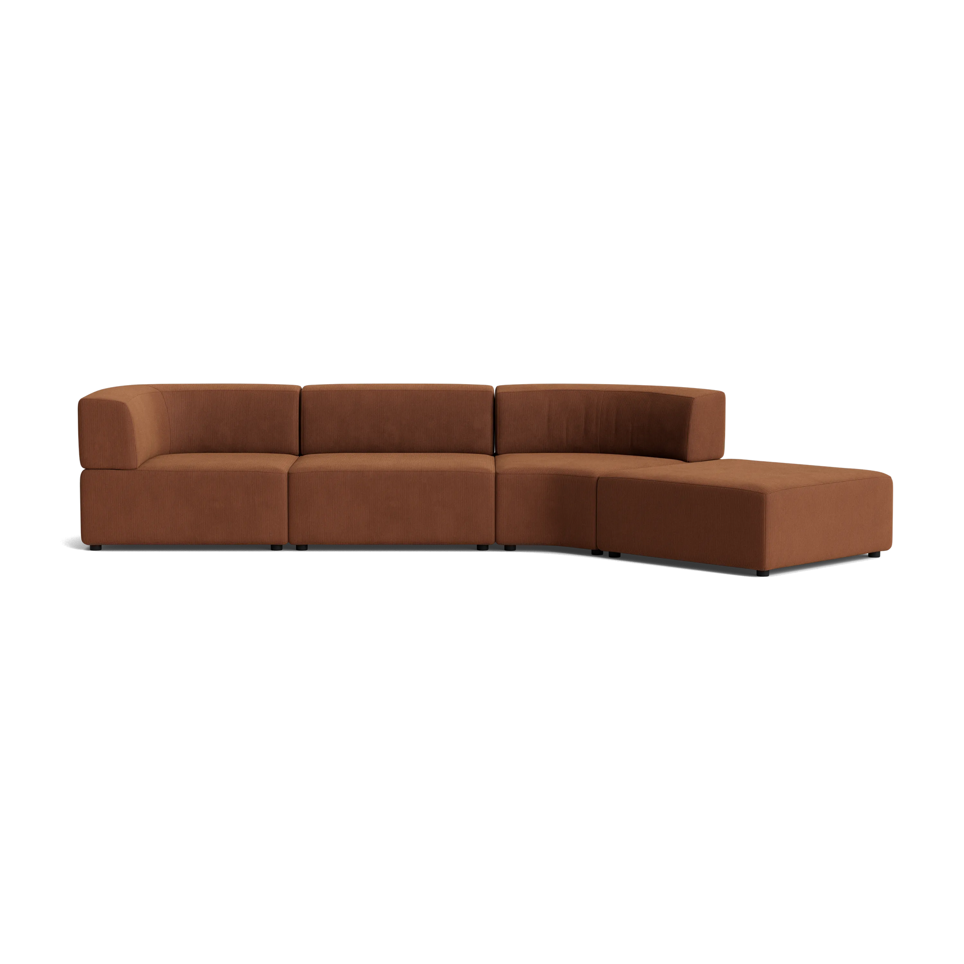 Stretch Open Angled Sofa - Corduroy Cocoa