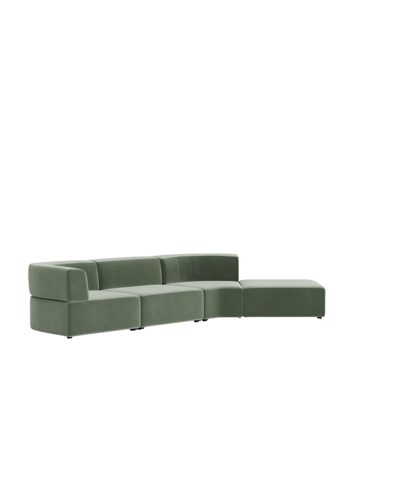 Stretch Open Angled Sofa - Opal Ocean