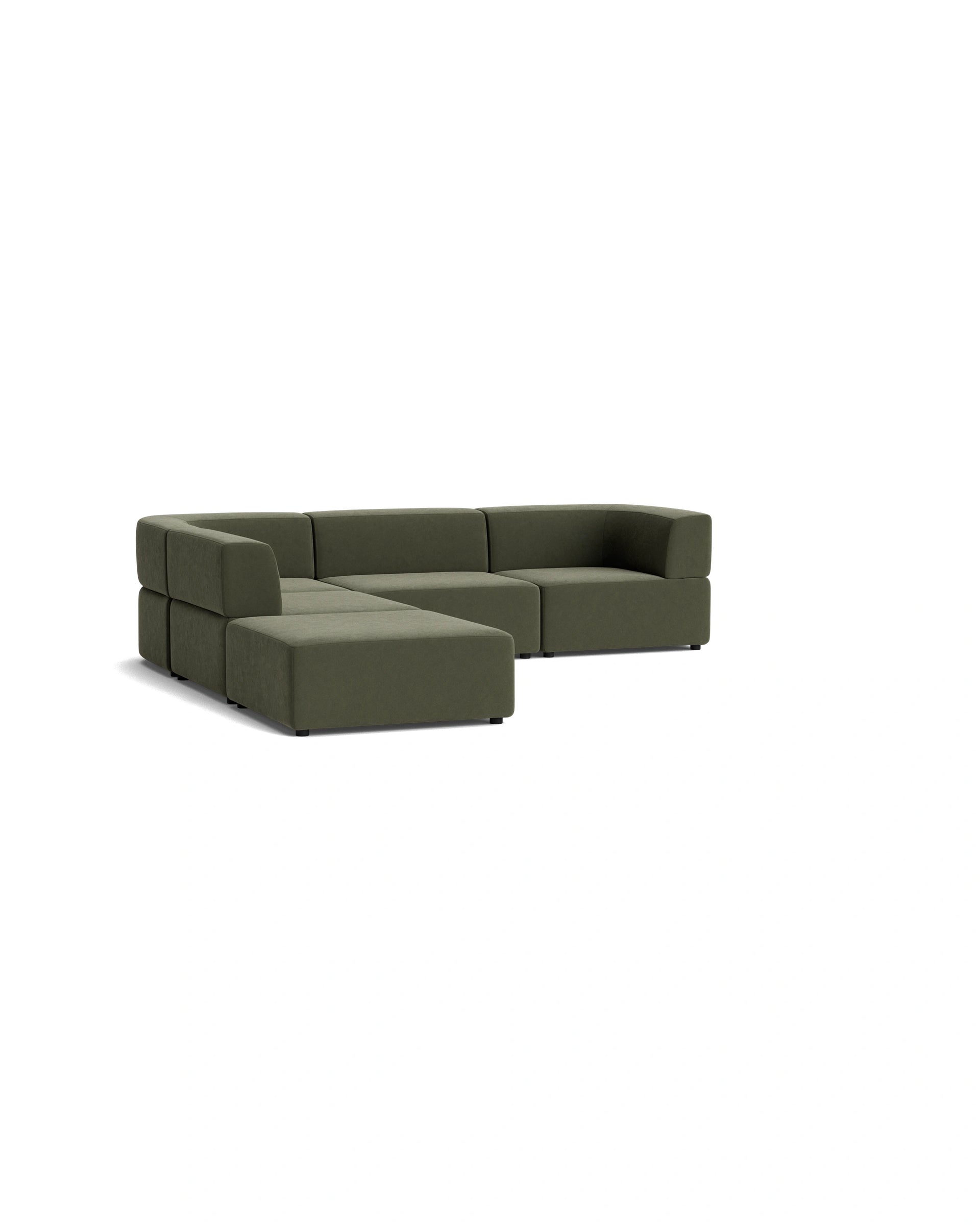 Stretch Open Corner Sofa - Eden Leaf