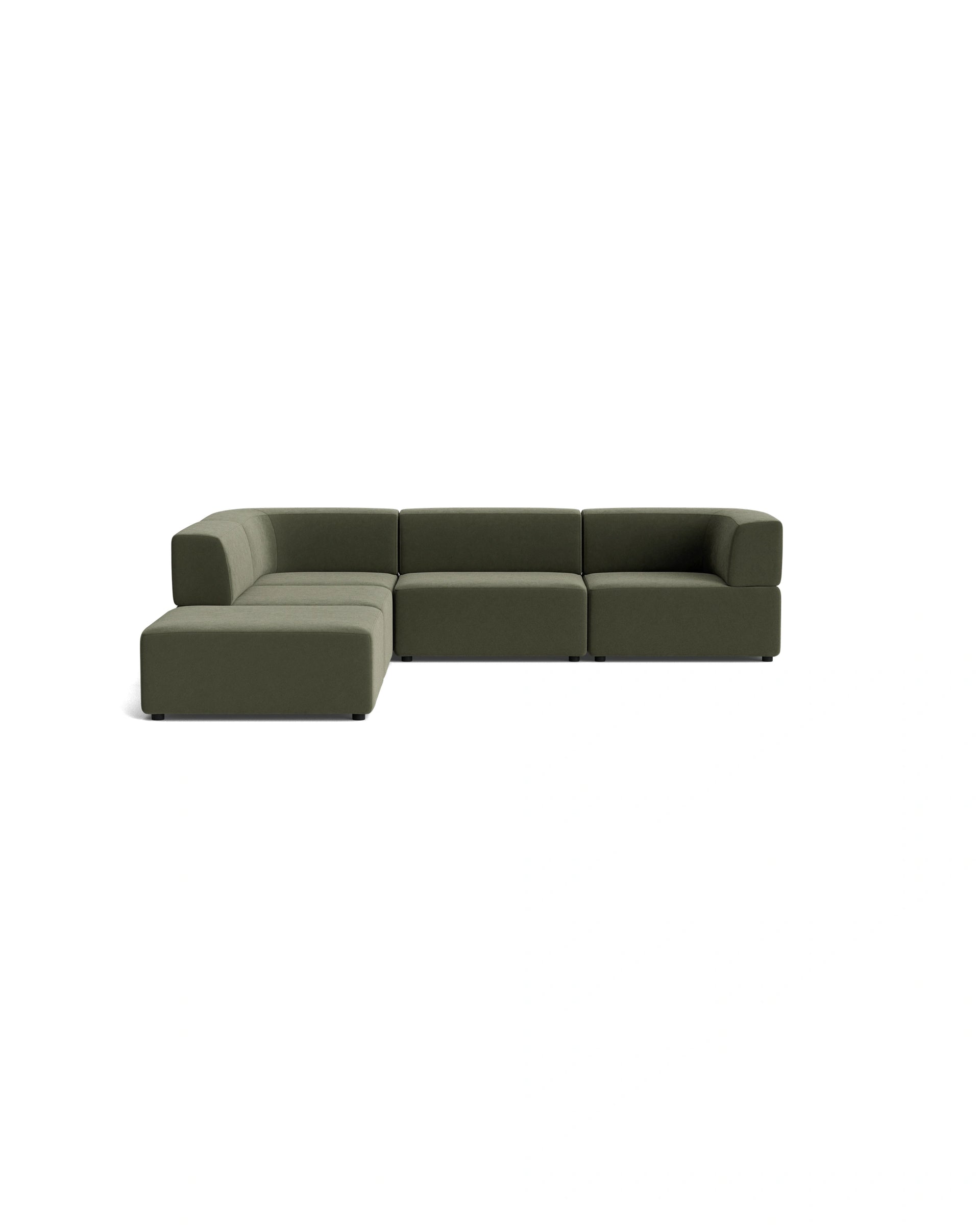 Stretch Open Corner Sofa - Eden Leaf