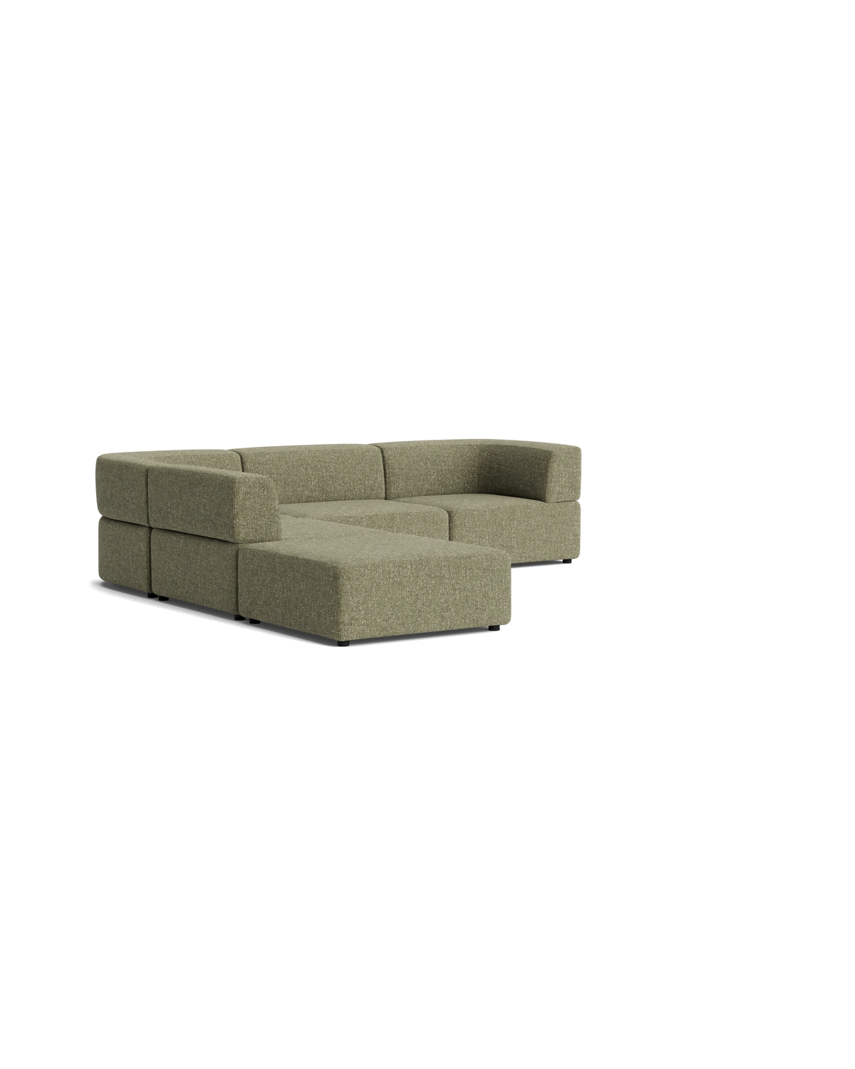Stretch Open Corner Sofa - Fleck Olive