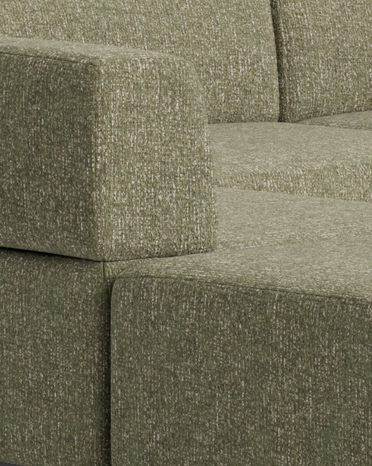 Stretch Open Corner Sofa - Fleck Olive
