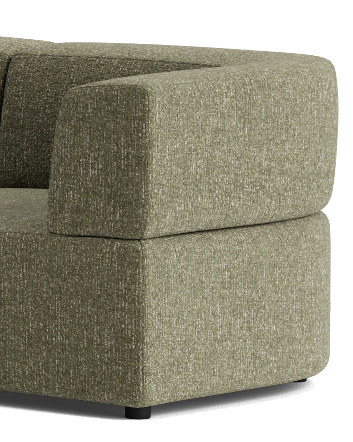 Stretch Open Corner Sofa - Fleck Olive