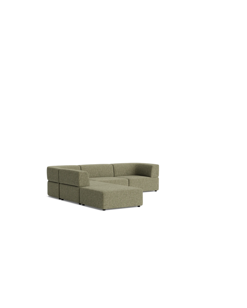 Stretch Open Corner Sofa - Fleck Olive