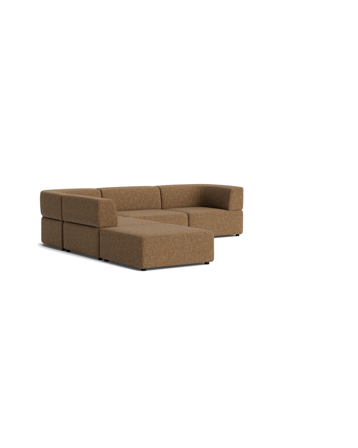 Stretch Open Corner Sofa - Fleck Ginger