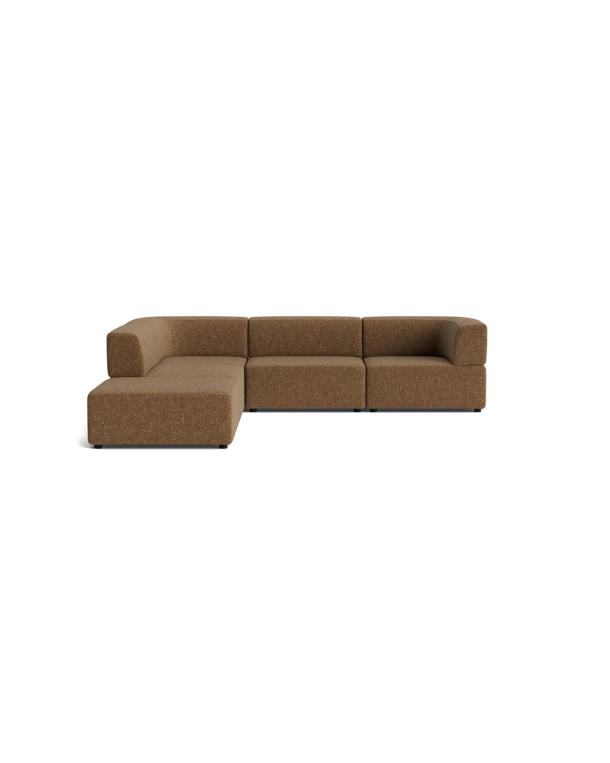 Stretch Open Corner Sofa - Fleck Ginger