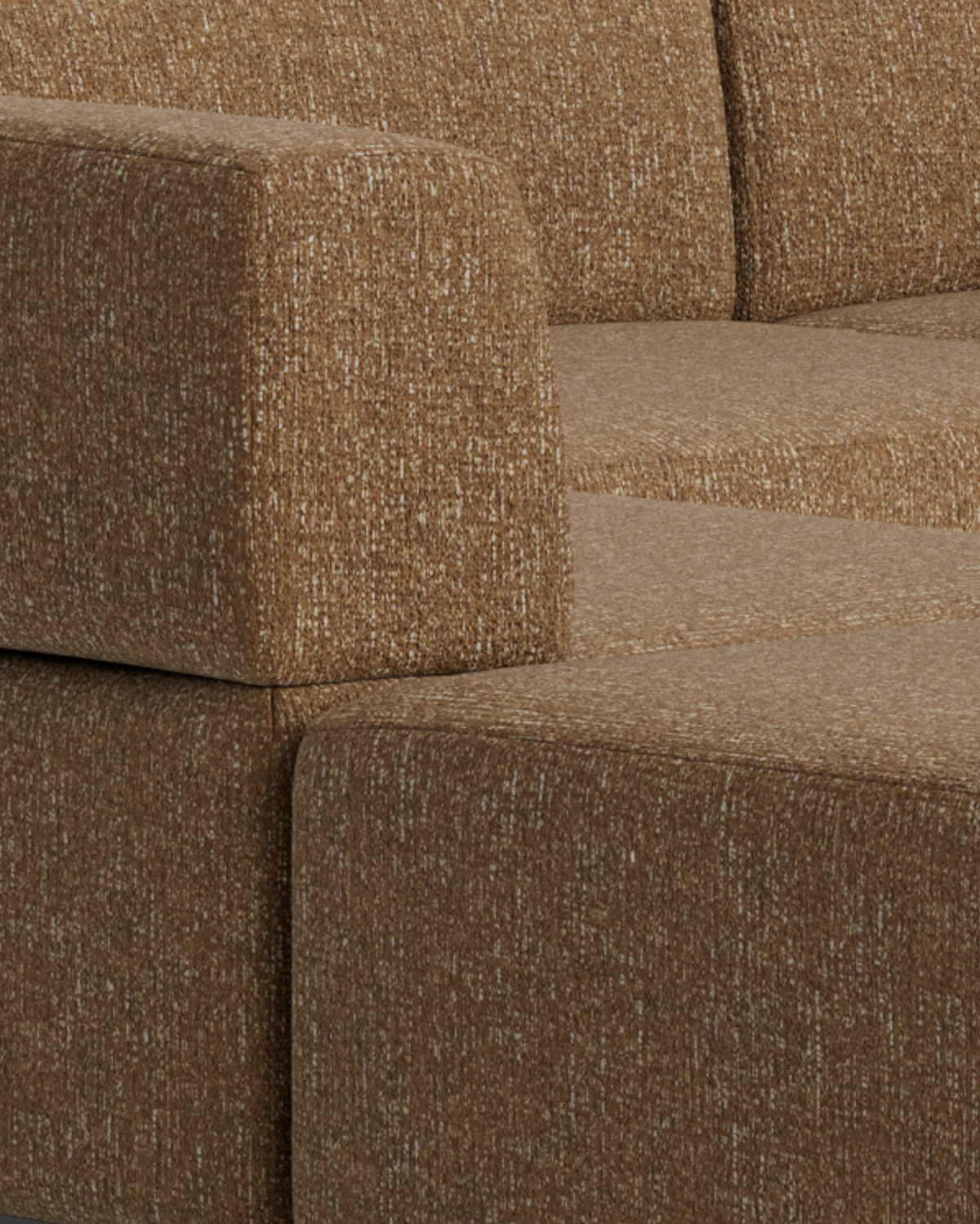 Stretch Open Corner Sofa - Fleck Ginger