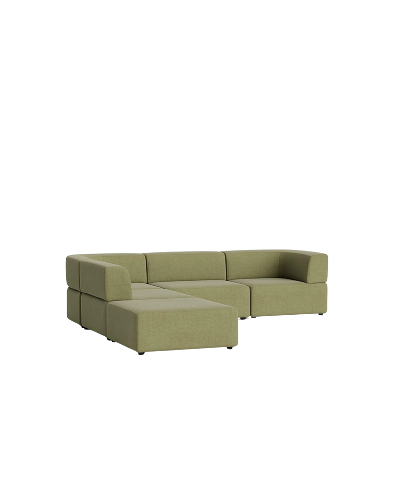 Stretch Open Corner Sofa - Fossil Eucalyptus