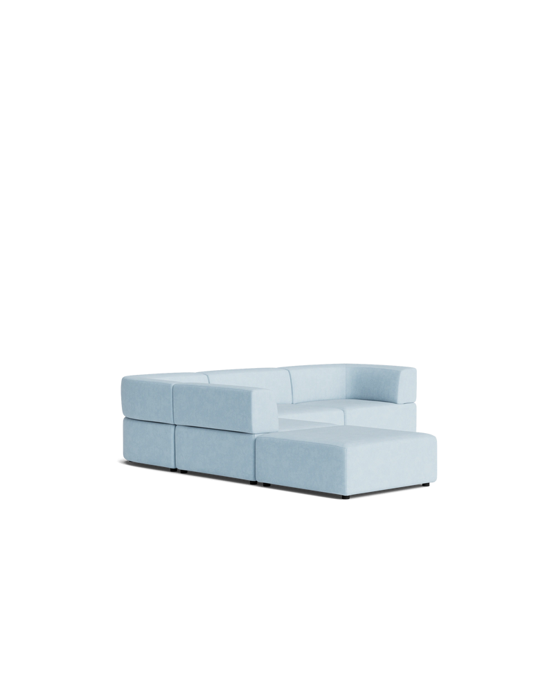 Stretch Open Corner Sofa - Fossil Powder Blue