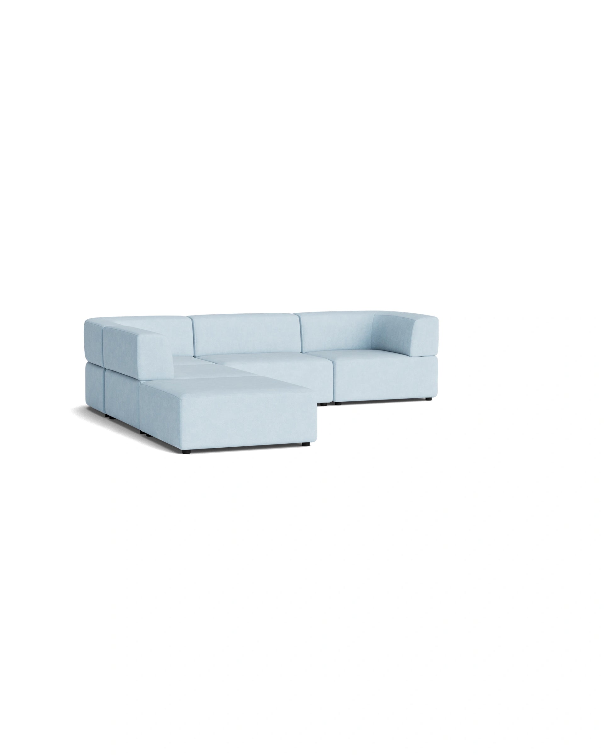 Stretch Open Corner Sofa - Fossil Powder Blue