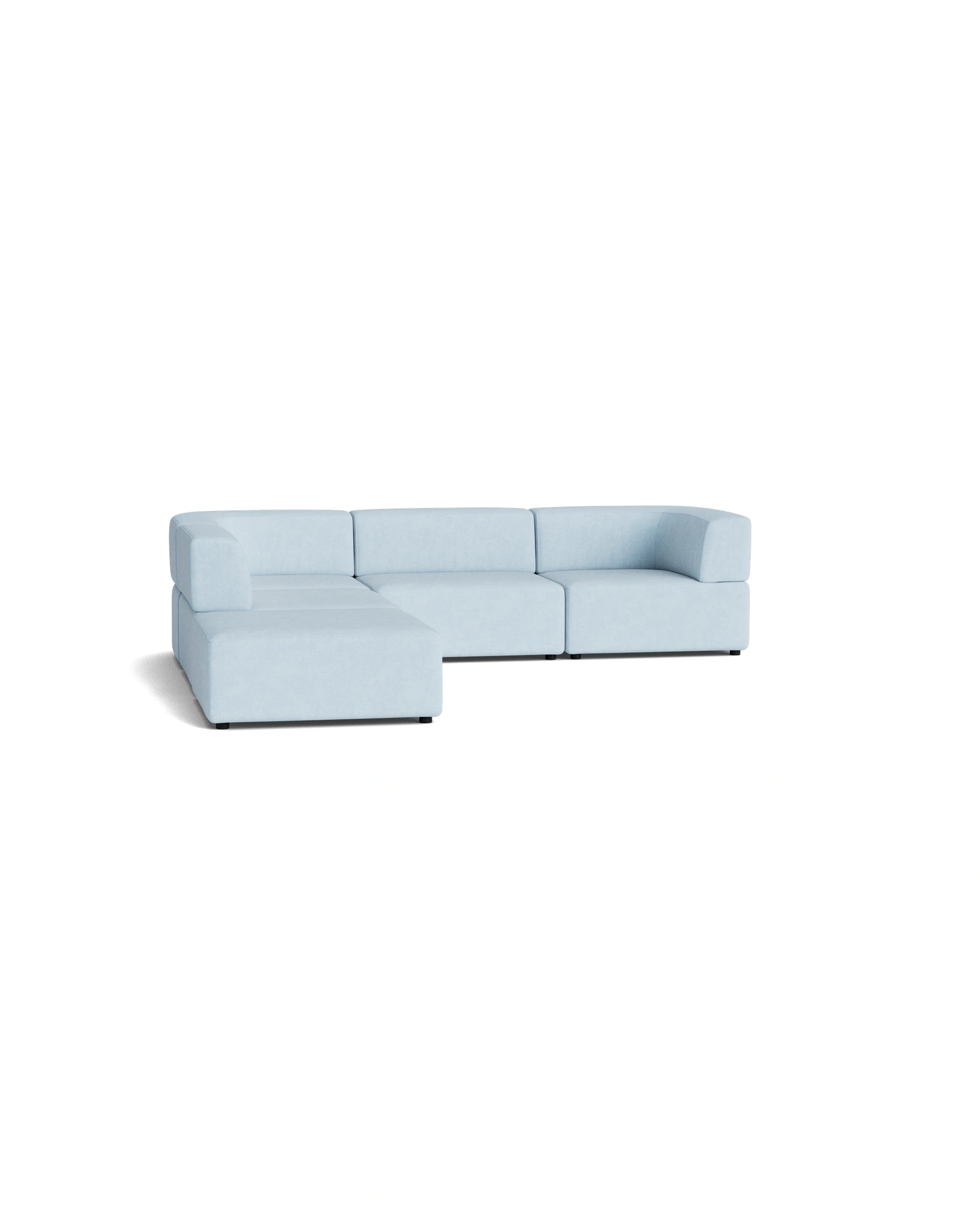 Stretch Open Corner Sofa - Fossil Powder Blue